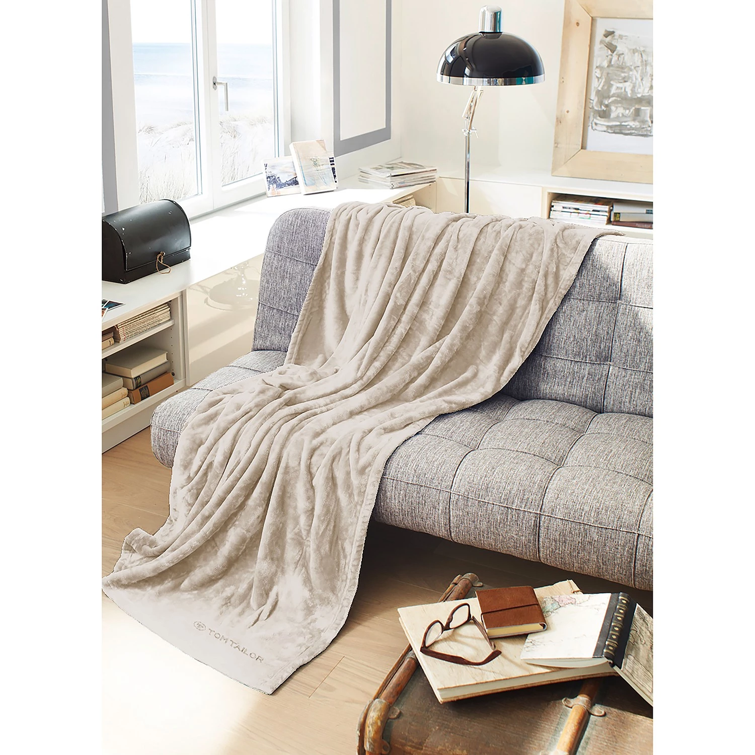 Tom Tailor Couverture en laine polaire Angorina - Beige 4 Tom Tailor Couverture en laine polaire Angorina - Beige – Image 2