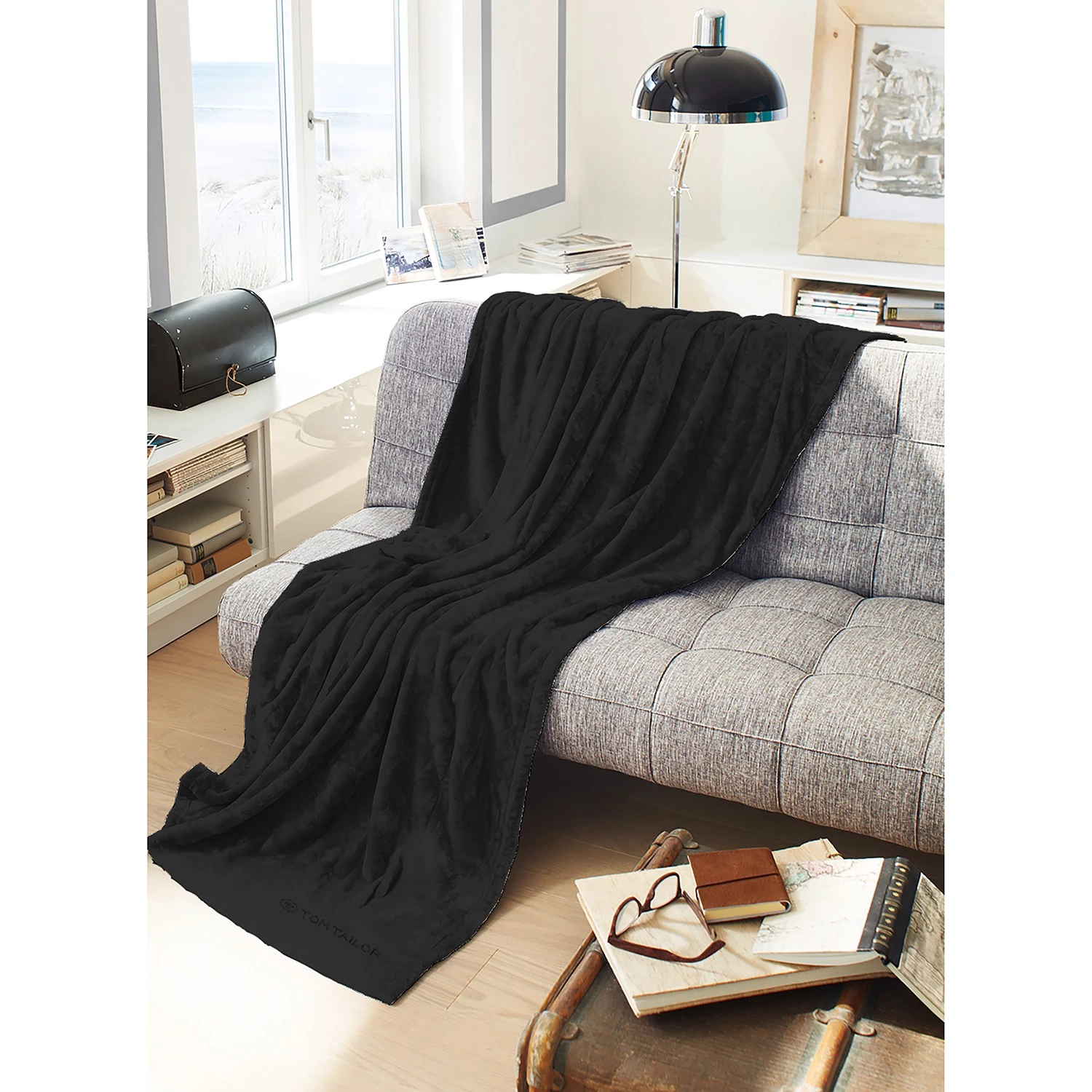 Tom Tailor Couverture en laine polaire Angorina - Noir 4 Tom Tailor Couverture en laine polaire Angorina - Noir – Image 2