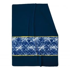 Biederlack Plaid Fresh Ink Batik - Tissu - Bleu foncé