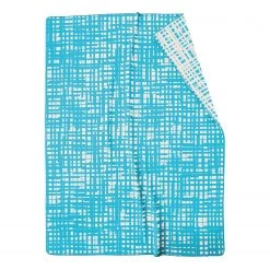 Biederlack Plaid Bright Bouquet Sketch aqua - Tissu - Turquoise / Blanc