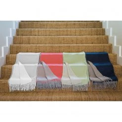 Aranda Plaid Amanda Reversible Plain - Tissu - Blanc pur -France Couvertures Soldes Boutique 1000150567 190125 10173400035 MOOD GALLERYIMAGES P000000001000150567 mood