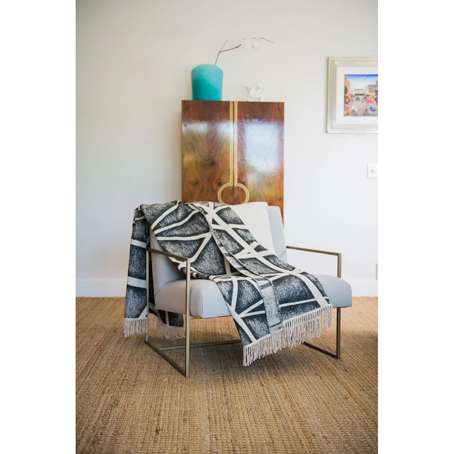 Aranda Plaid Bella Vita City Streets - Tissu - Crème / Gris foncé 4 Aranda Plaid Bella Vita City Streets - Tissu - Crème / Gris foncé – Image 2