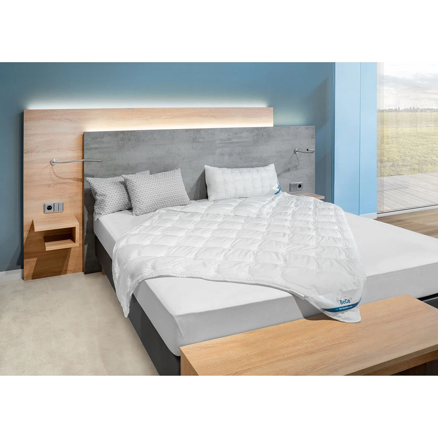 BeCo Couette Cotton Soft light - Tissu - Blanc - 155 x 200 cm 4 BeCo Couette Cotton Soft light - Tissu - Blanc - 155 x 200 cm – Image 2