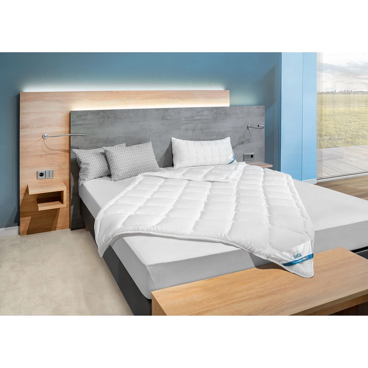 BeCo Couette Cotton Soft duo - Tissu - Blanc - 155 x 200 cm 4 BeCo Couette Cotton Soft duo - Tissu - Blanc - 155 x 200 cm – Image 2