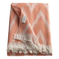 Tom Tailor Plaid Zig Zag - Coton / Polyacrylique - Corail