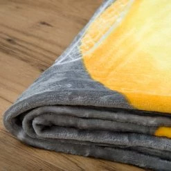 Herding Plaid Emot!x! - Microfibre - Gris / Jaune -France Couvertures Soldes Boutique 1000248315 220719 040 DETAILS P000000001000248315