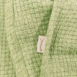 Heckett & Lane Plaid Stéphanie - Coton - Vert clair - 180 x 260 cm -France Couvertures Soldes Boutique 1000255712 210330 15494500211 DETAILS P000000001000255712