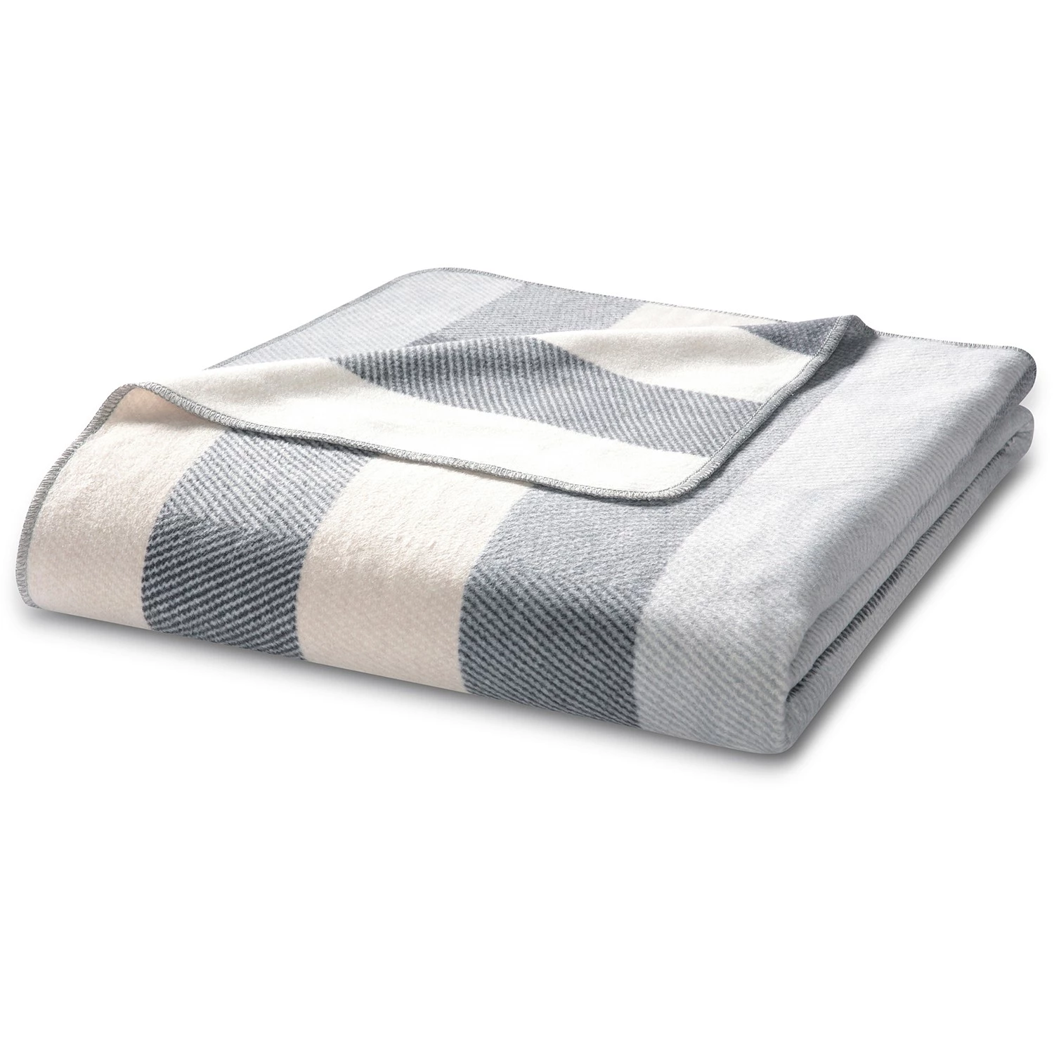 Biederlack Plaid Interlocked - Coton / Polyester - Gris 5 Biederlack Plaid Interlocked - Coton / Polyester - Gris – Image 3