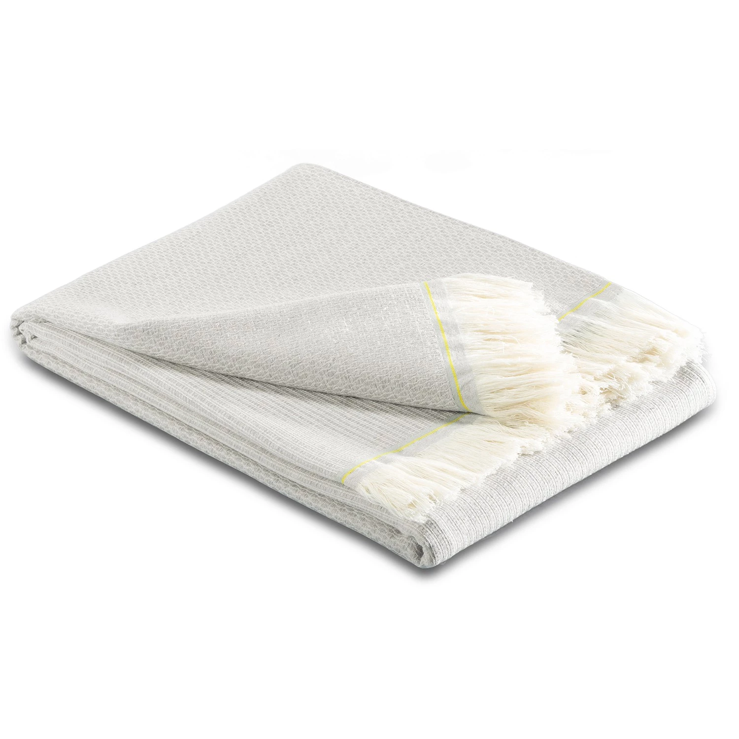 Biederlack Plaid Lines - Coton - Gris clair 4 Biederlack Plaid Lines - Coton - Gris clair – Image 2