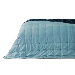 FLHF Couvre-lit Aisy - Velours - Bleu clair / Bleu foncé - 170 x 210 cm -France Couvertures Soldes Boutique 1000289168 210930 135032000038 DETAILS P000000001000289168
