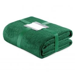 FLHF Couvre-lit Aila I - Polyester / Velours - Vert foncé - 200 x 220 cm