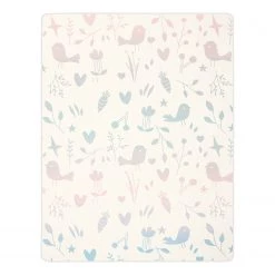 Biederlack Plaid Lovely & Sweet Birdies - Coton / Polyester - Blanc / Multicolore
