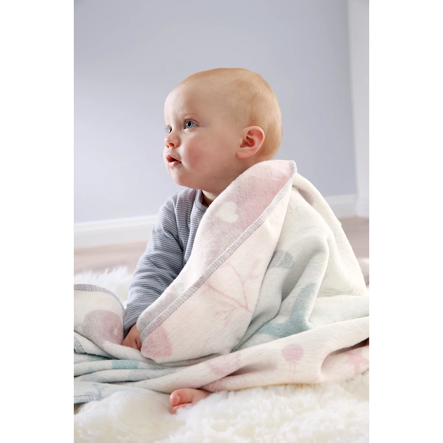 Biederlack Plaid Lovely & Sweet Birdies - Coton / Polyester - Blanc / Multicolore 4 Biederlack Plaid Lovely & Sweet Birdies - Coton / Polyester - Blanc / Multicolore – Image 2