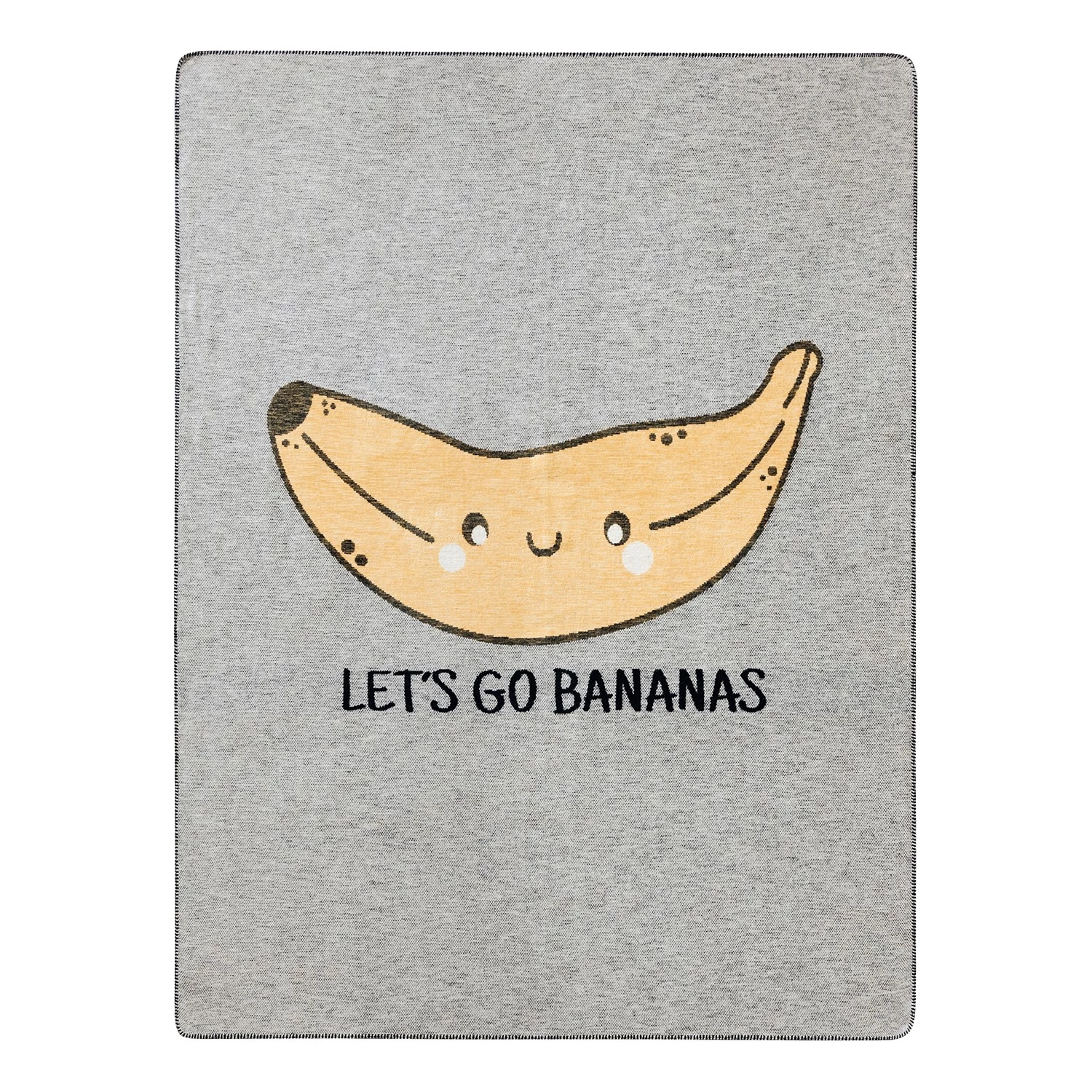 Biederlack Plaid Young & Fancy Banana - Tissu mélangé - Gris / Doré 3 Biederlack Plaid Young & Fancy Banana - Tissu mélangé - Gris / Doré