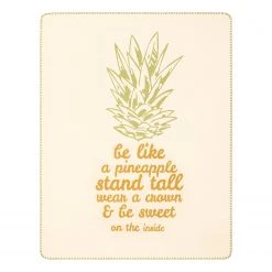 Biederlack Plaid Young & Fancy Pineapple - Tissu mélangé - Beige / Vert