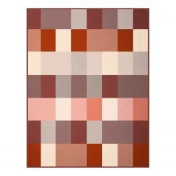 Biederlack Plaid Happy Fall - Tissu mélangé - Rouge / Naturel