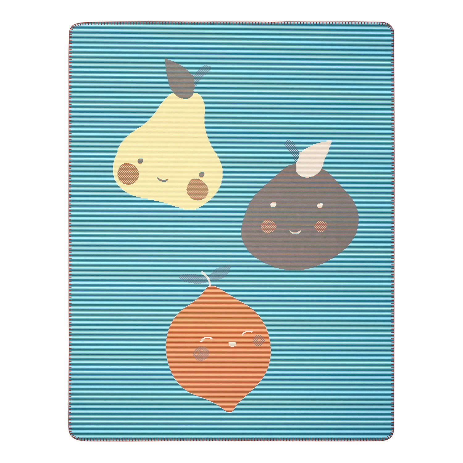 Biederlack Plaid Lovely & Sweet Fruits I - Tissu mélangé - Bleu / Multicolore 3 Biederlack Plaid Lovely & Sweet Fruits I - Tissu mélangé - Bleu / Multicolore