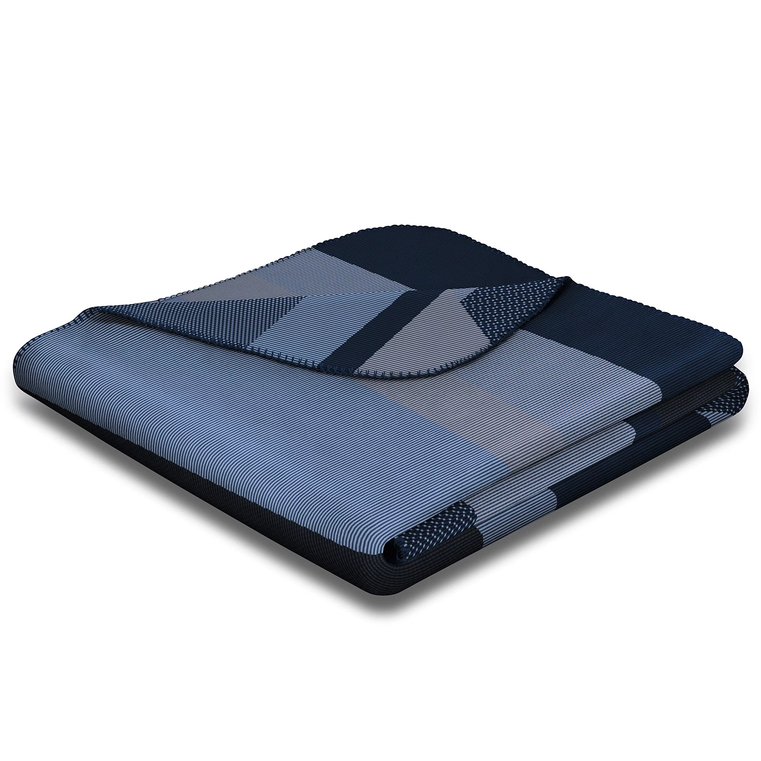 Biederlack Plaid Twilight - Tissu mélangé - Bleu / Gris 5 Biederlack Plaid Twilight - Tissu mélangé - Bleu / Gris – Image 3