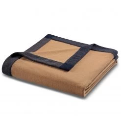 Biederlack Plaid Prado - Laine - Beige / Anthracite