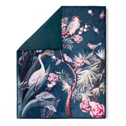 Descanso Plaid Sarenza - Velours de polyester - Bleu pétrole