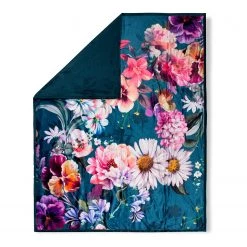 Descanso Plaid Novara - Velours de polyester - Bleu pétrole