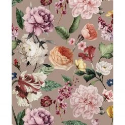 Descanso Plaid Fiori - Velours de polyester - Taupe