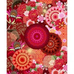 HIP Plaid Yuki - Velours de polyester - Rouge