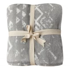 Twentyfour Plaid Ewi - Tissu mélangé - Gris / Blanc - 180 x 220 cm