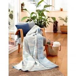 Biederlack Plaid Surf - Tissu mélangé - Bleu -France Couvertures Soldes Boutique 1000325018 220112 17295500050 MOOD DETAILS P000000001000325018 mood