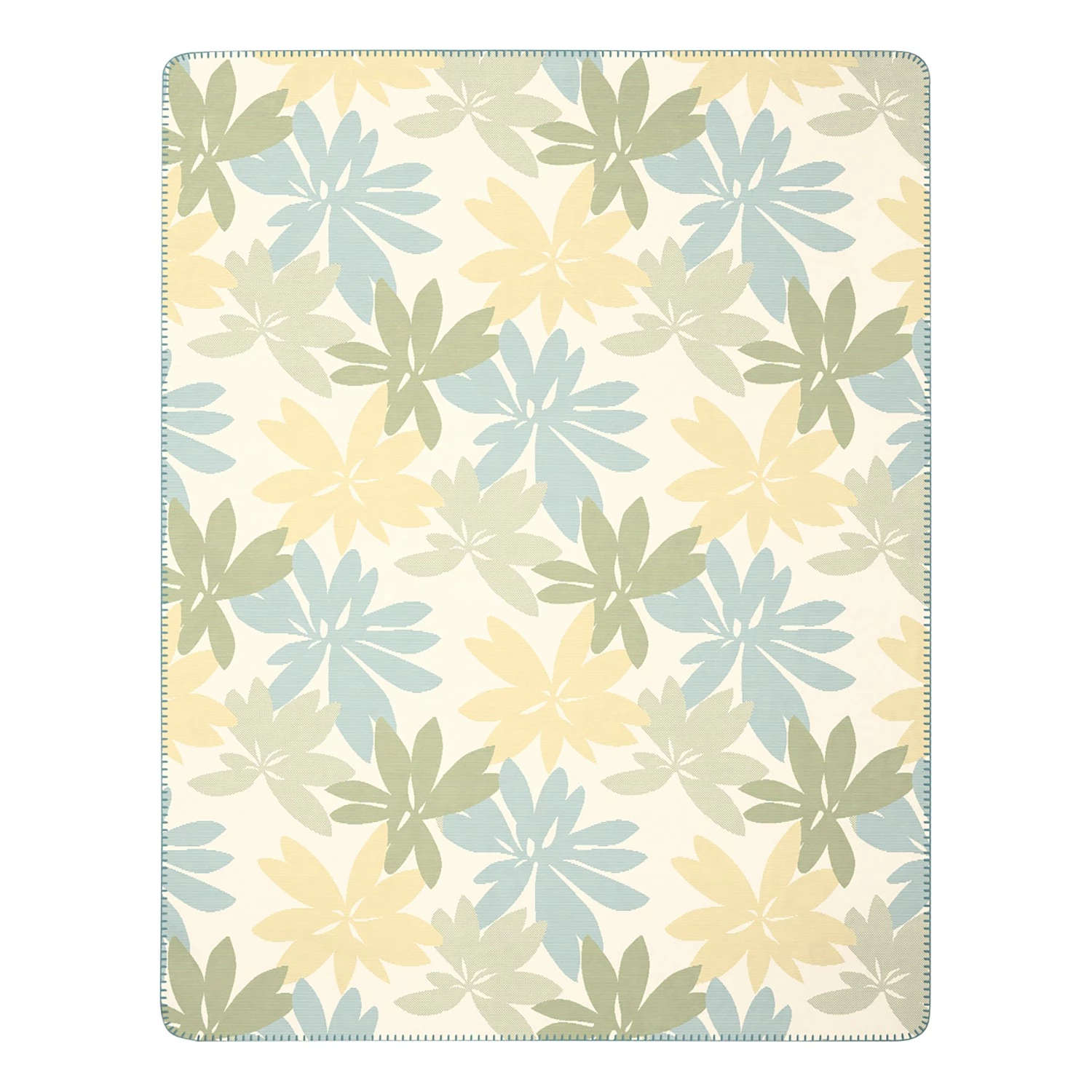 Biederlack Plaid Plumeria - Tissu mélangé - Bleu 3 Biederlack Plaid Plumeria - Tissu mélangé - Bleu