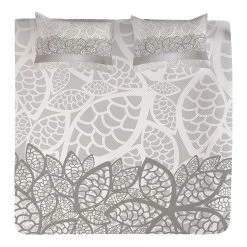 Twentyfour Couvre-lit Lace - Polyester - Gris / Blanc - 264 x 220 cm