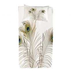 Twentyfour Couvre-lit Turquoise - Polyester - Turquoise / Marron - 170 x 220 cm