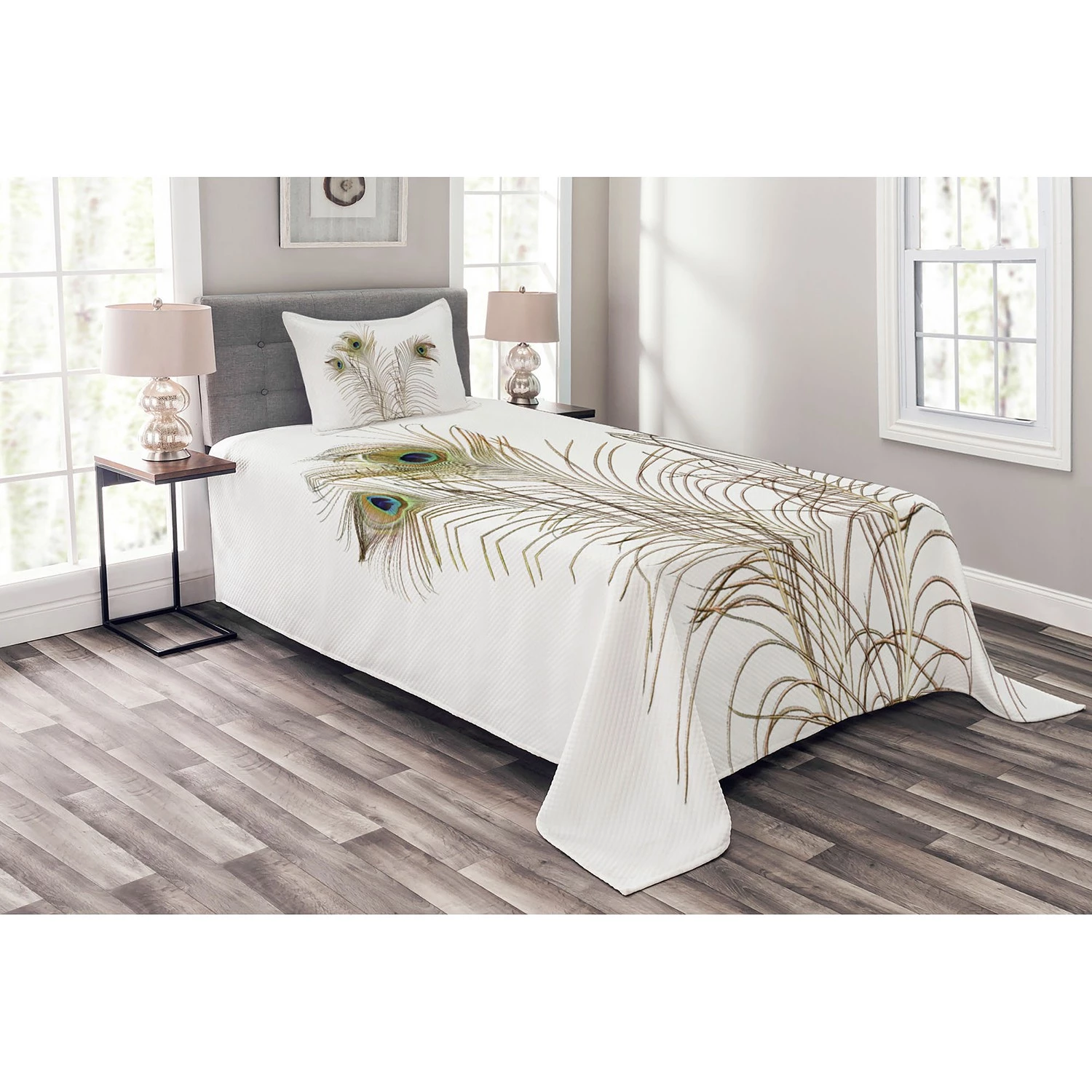 Twentyfour Couvre-lit Turquoise - Polyester - Turquoise / Marron - 170 x 220 cm 4 Twentyfour Couvre-lit Turquoise - Polyester - Turquoise / Marron - 170 x 220 cm – Image 2