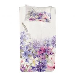 Twentyfour Couvre-lit Fleurs - Polyester - Rose / Violet - 170 x 220 cm