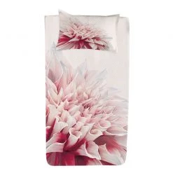 Twentyfour Couvre-lit Close Up - Polyester - Blanc / Rubis - 170 x 220 cm