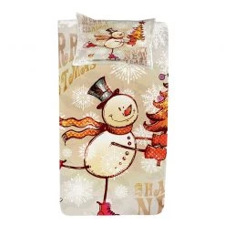 Twentyfour Couvre-lit Skating Happy Snowman - Polyester - Multicolore - 170 x 220 cm