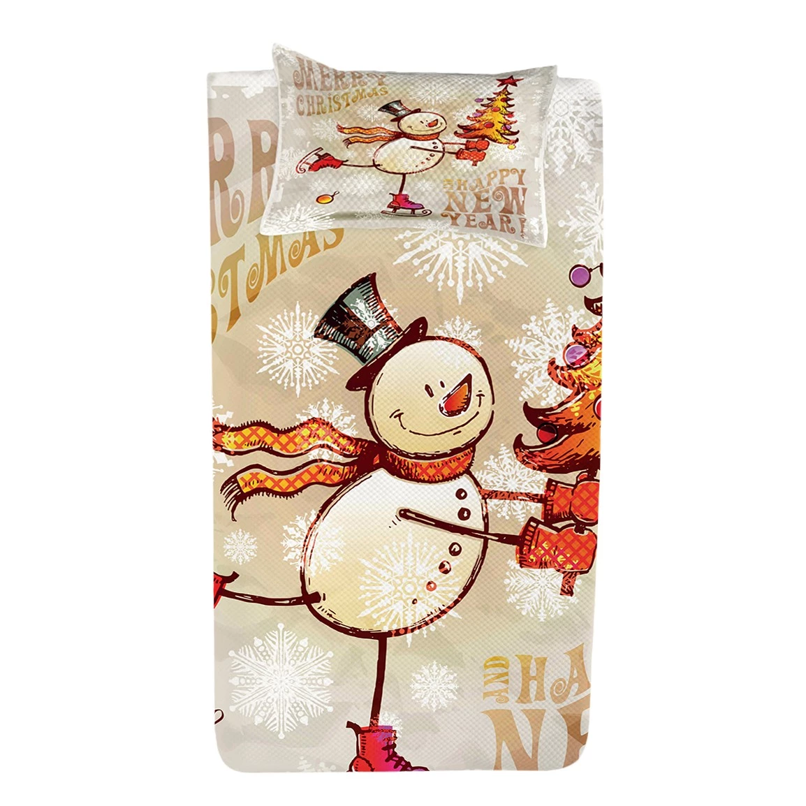 Twentyfour Couvre-lit Skating Happy Snowman - Polyester - Multicolore - 170 x 220 cm 3 Twentyfour Couvre-lit Skating Happy Snowman - Polyester - Multicolore - 170 x 220 cm