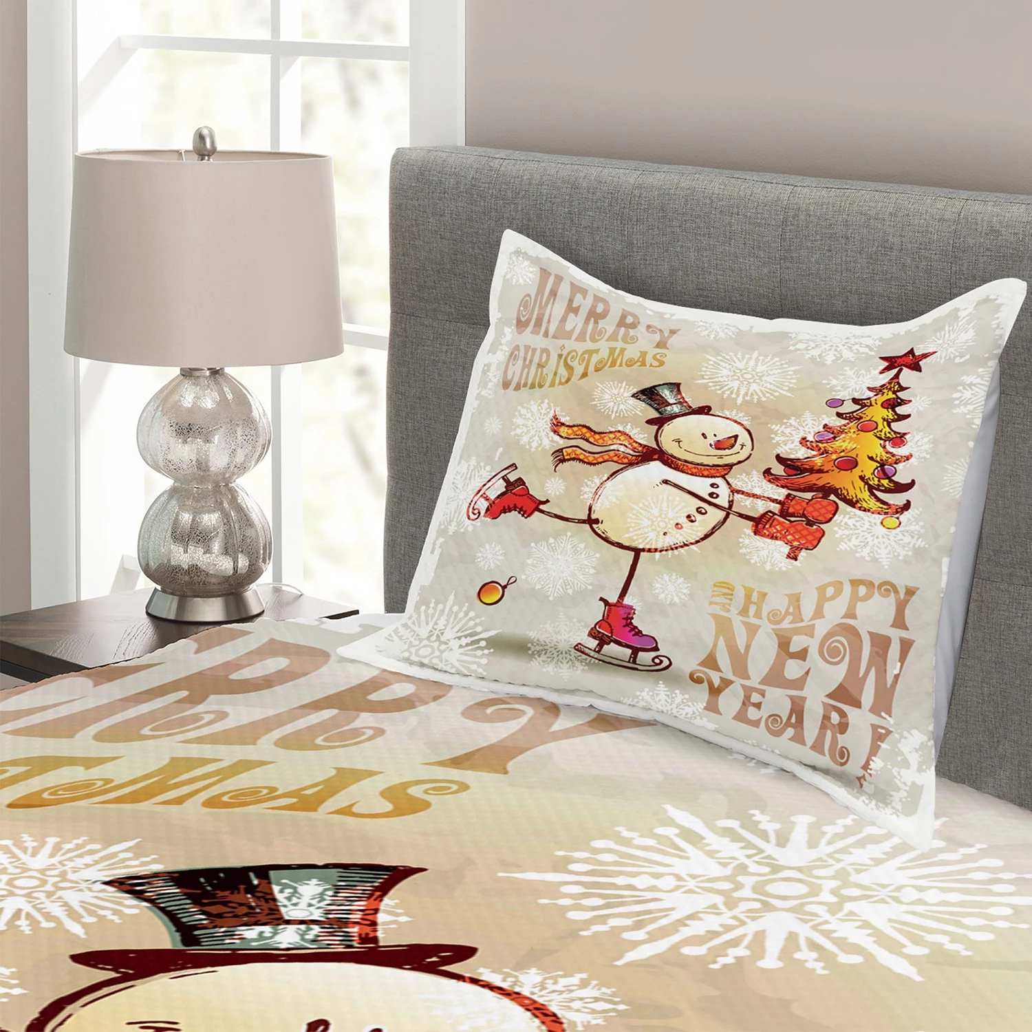 Twentyfour Couvre-lit Skating Happy Snowman - Polyester - Multicolore - 170 x 220 cm 6 Twentyfour Couvre-lit Skating Happy Snowman - Polyester - Multicolore - 170 x 220 cm – Image 4