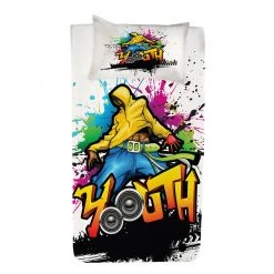 Twentyfour Couvre-lit Hip Hop - Polyester - Multicolore - 170 x 220 cm
