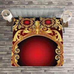 Twentyfour Couvre-lit Baroque - Polyester - Jaune ocre / Bordeaux - 264 x 220 cm 8 Twentyfour Couvre-lit Baroque - Polyester - Jaune ocre / Bordeaux - 264 x 220 cm -France Couvertures Soldes Boutique 1000326959 220121 1232440021 MOOD DETAILS P000000001000326959 mood