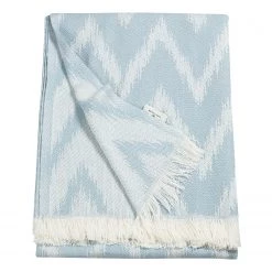 Tom Tailor Plaid Zig Zag - Coton / Polyester - Bleu ciel