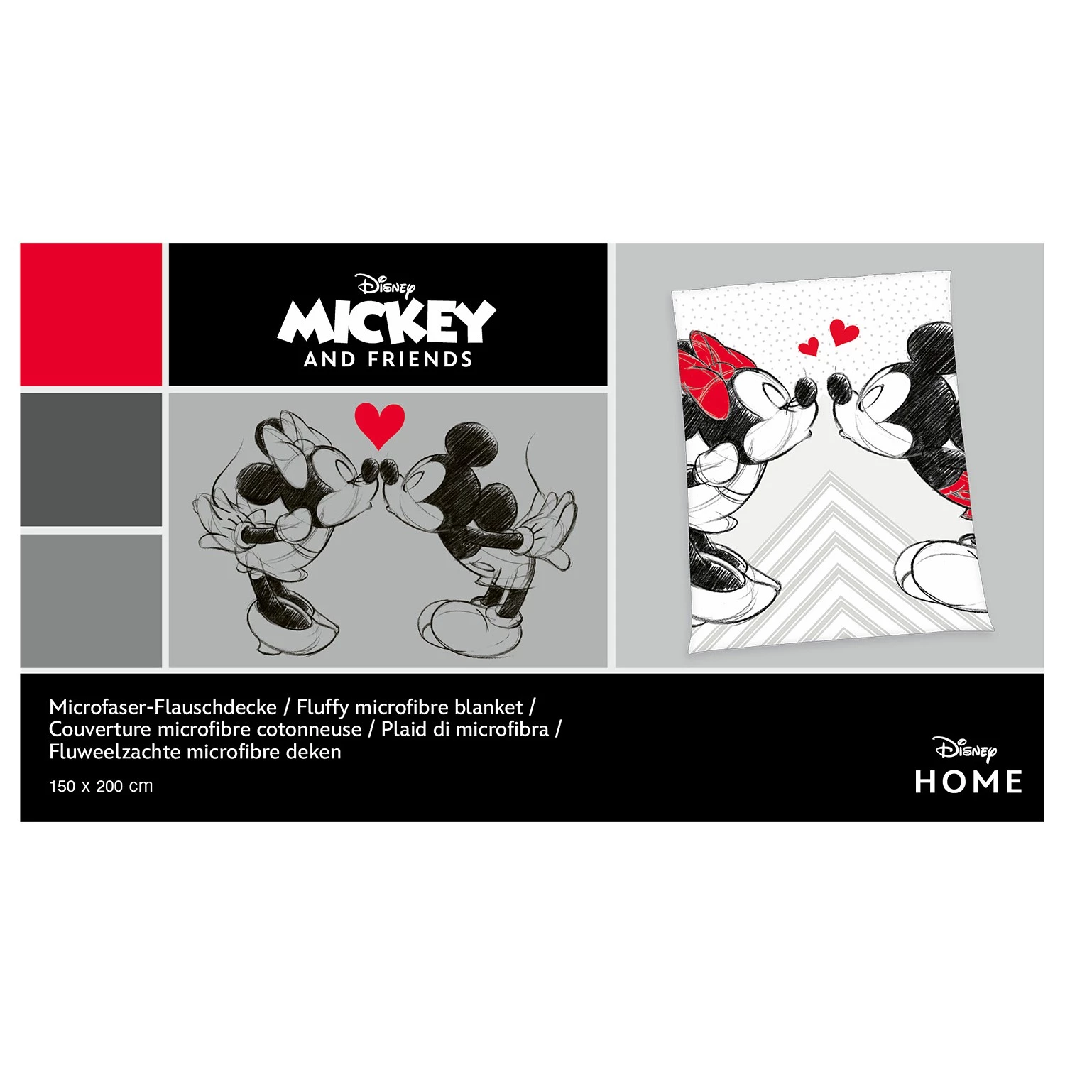 Herding Plaid Mickey et Minnie - Microfibre - Multicolore 8 Herding Plaid Mickey et Minnie - Microfibre - Multicolore – Image 6