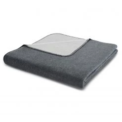 Biederlack Plaid Recover Double face - Coton / Polyester - Gris foncé