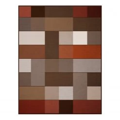 Biederlack Plaid Blocking - Tissu mélangé - Rouge