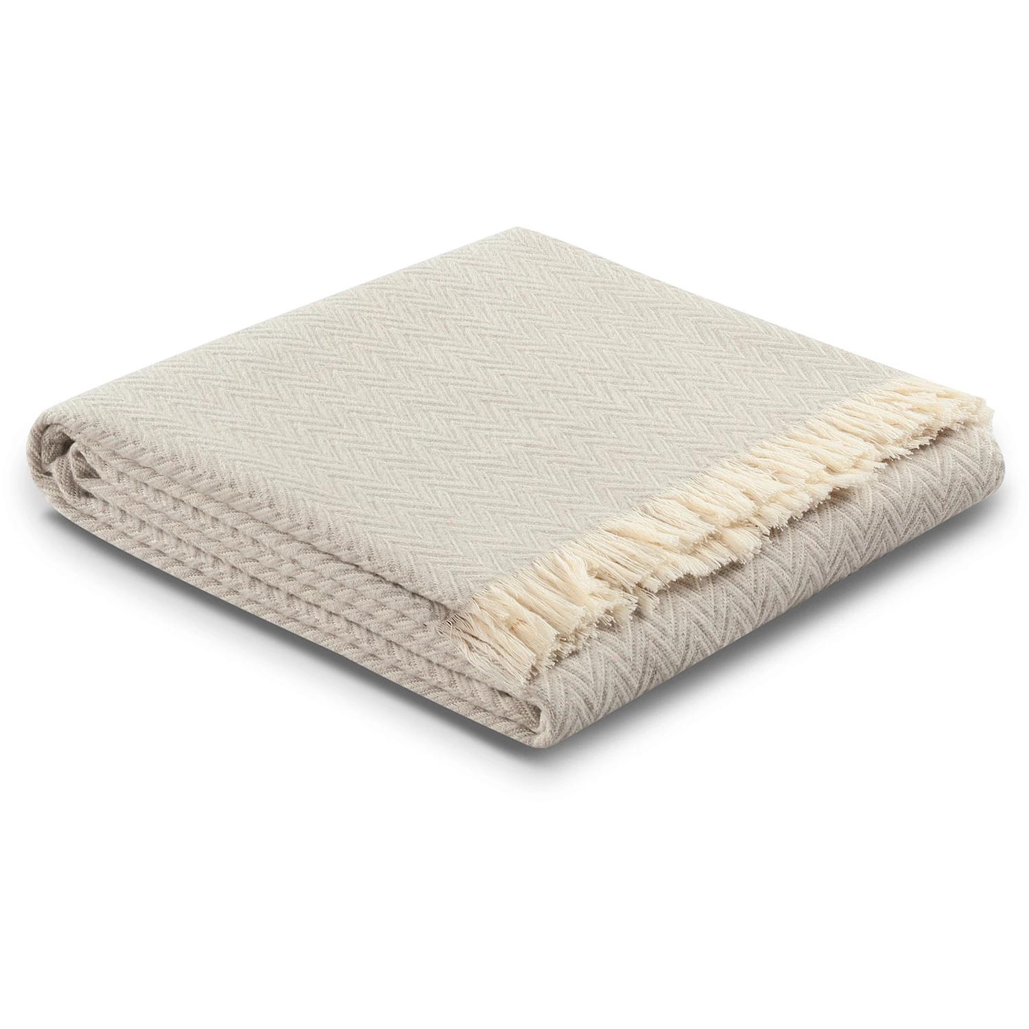 Biederlack Plaid Boras - Coton / Polyacrylique - Argenté 5 Biederlack Plaid Boras - Coton / Polyacrylique - Argenté – Image 3