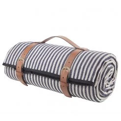 Butlers Nappe pique-nique WANDERLUST Rayures II - Polyacrylique / Polyester - Bleu