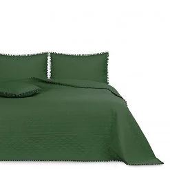 FLHF Couvre-lit Ladore - Polyester - Vert foncé - 170 x 270 cm -France Couvertures Soldes Boutique 1000349769 220513 030 DETAILS P000000001000349769