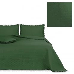 FLHF Couvre-lit Ladore - Polyester - Vert foncé - 170 x 270 cm -France Couvertures Soldes Boutique 1000349769 220513 050 DETAILS P000000001000349769