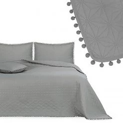 FLHF Couvre-lit Ladore - Polyester - Gris - 260 x 280 cm 10 FLHF Couvre-lit Ladore - Polyester - Gris - 260 x 280 cm -France Couvertures Soldes Boutique 1000349784 220513 040 DETAILS P000000001000349784