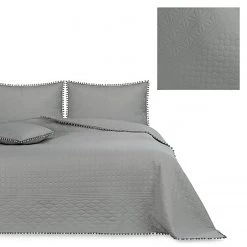 FLHF Couvre-lit Ladore - Polyester - Gris - 260 x 280 cm 11 FLHF Couvre-lit Ladore - Polyester - Gris - 260 x 280 cm -France Couvertures Soldes Boutique 1000349784 220513 050 DETAILS P000000001000349784